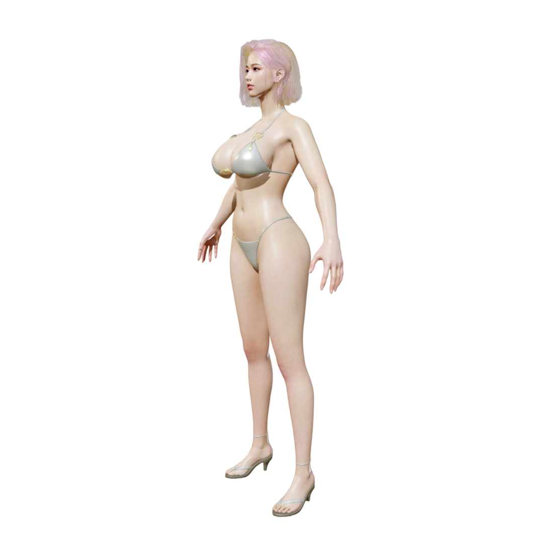South Korean Girl Wearing a Swimsuit-3DHi