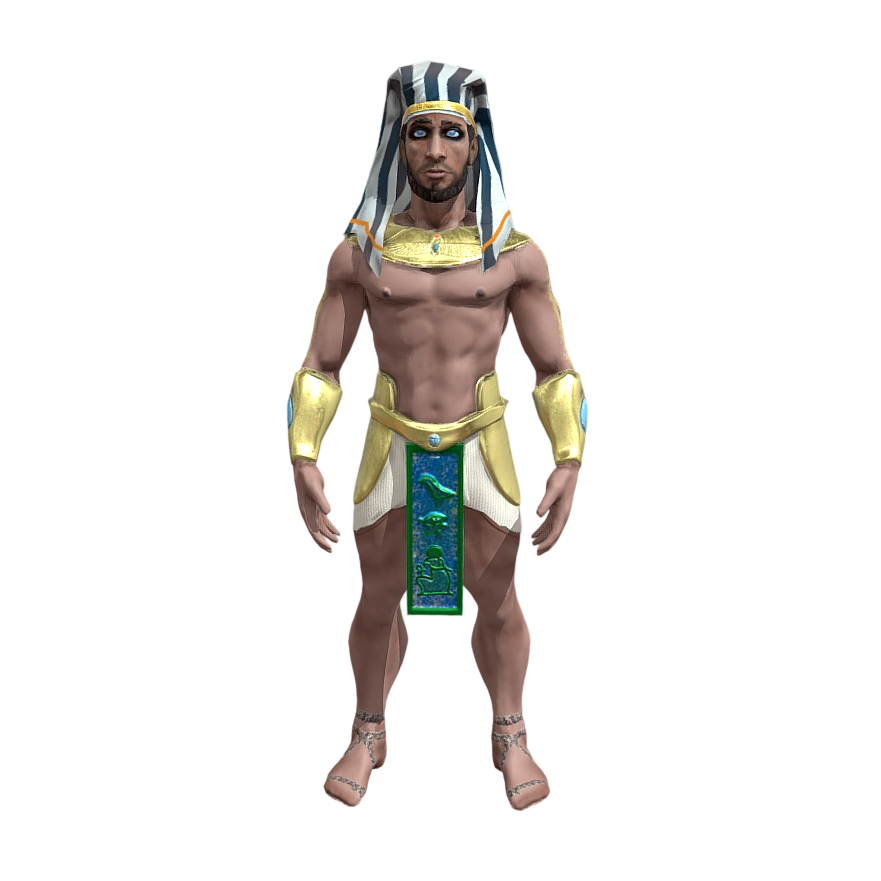 Egyptian-themed low-poly character-3DHi