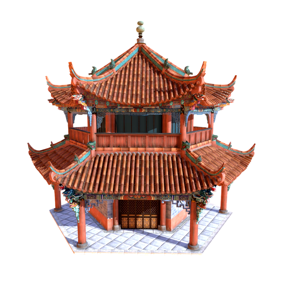 Chinese Temple Pagoda-3DHi