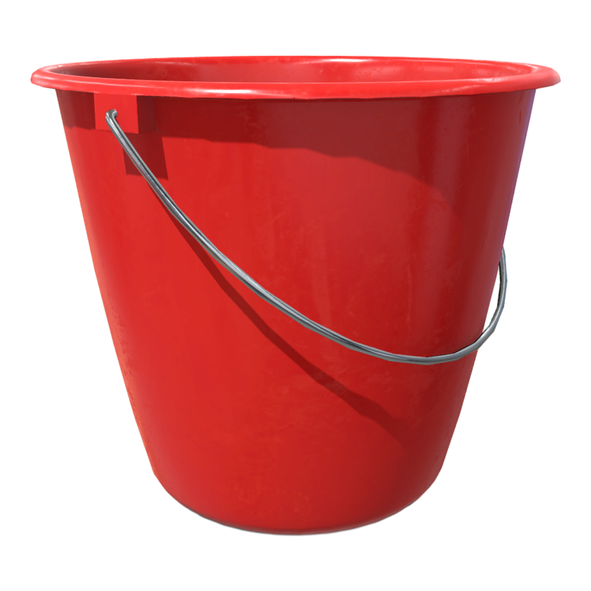 Red Plastic Bucket-3DHi