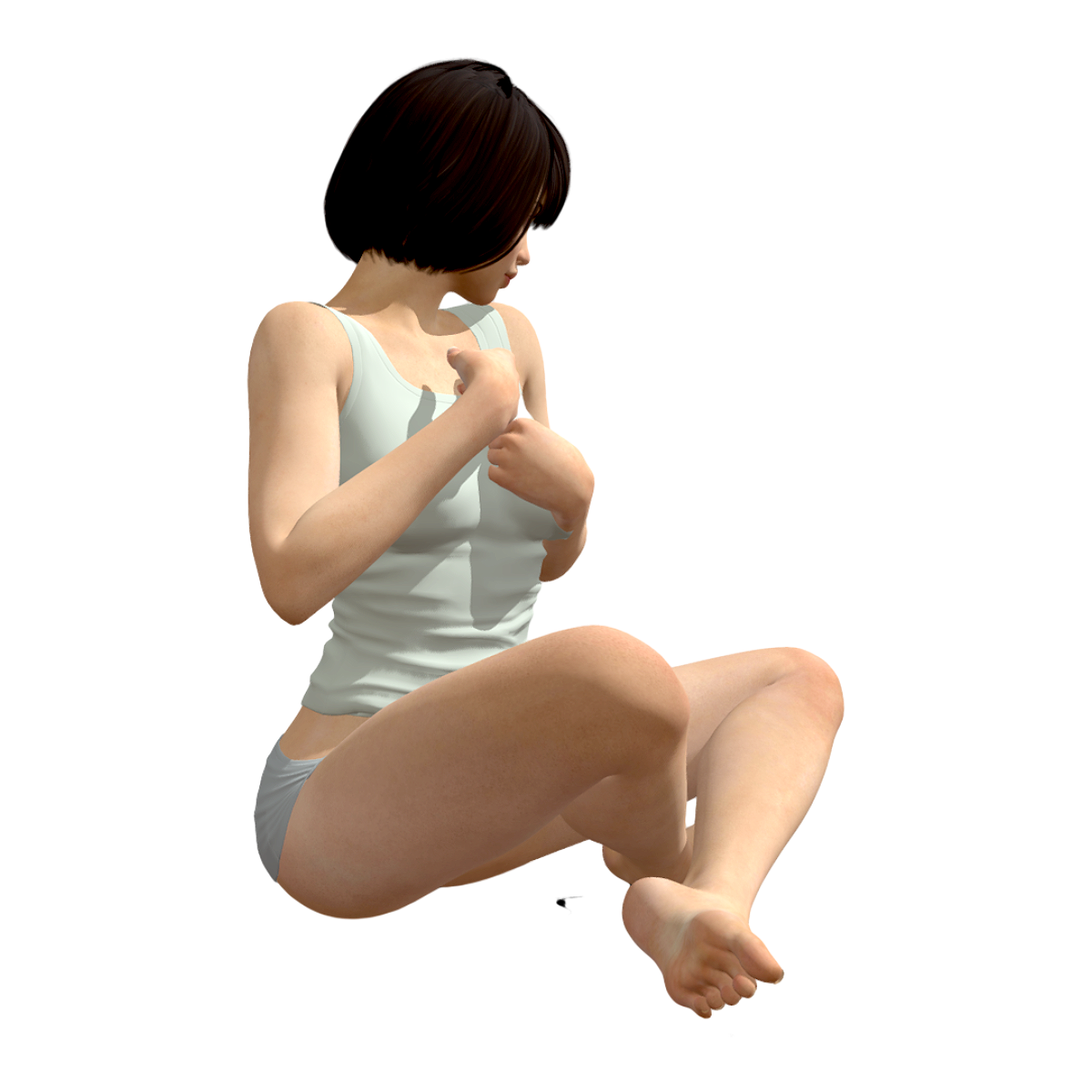 Sitting Girl-3DHi