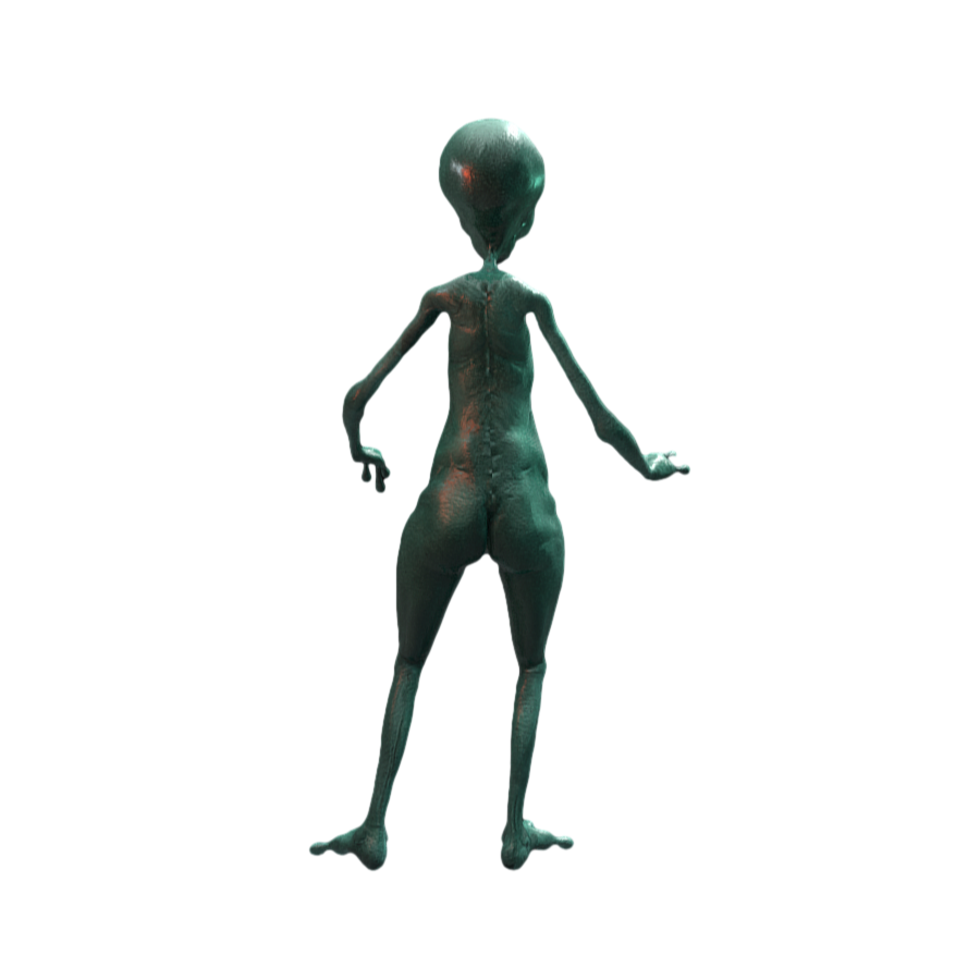 Image [3]-Terrifying Green 3D Alien-3DHi