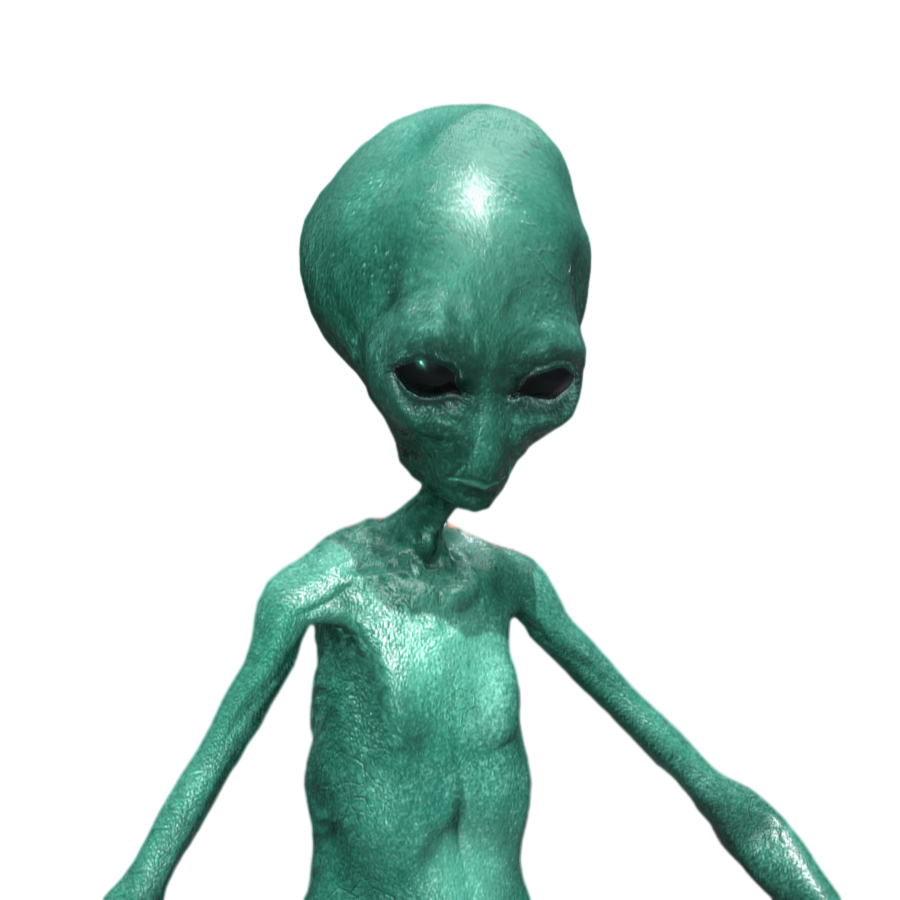 Image [4]-Terrifying Green 3D Alien-3DHi