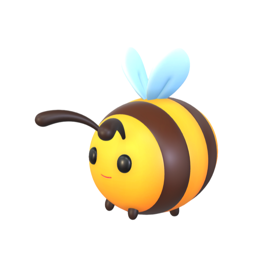 Q-version cartoon bee 3D model-3DHi