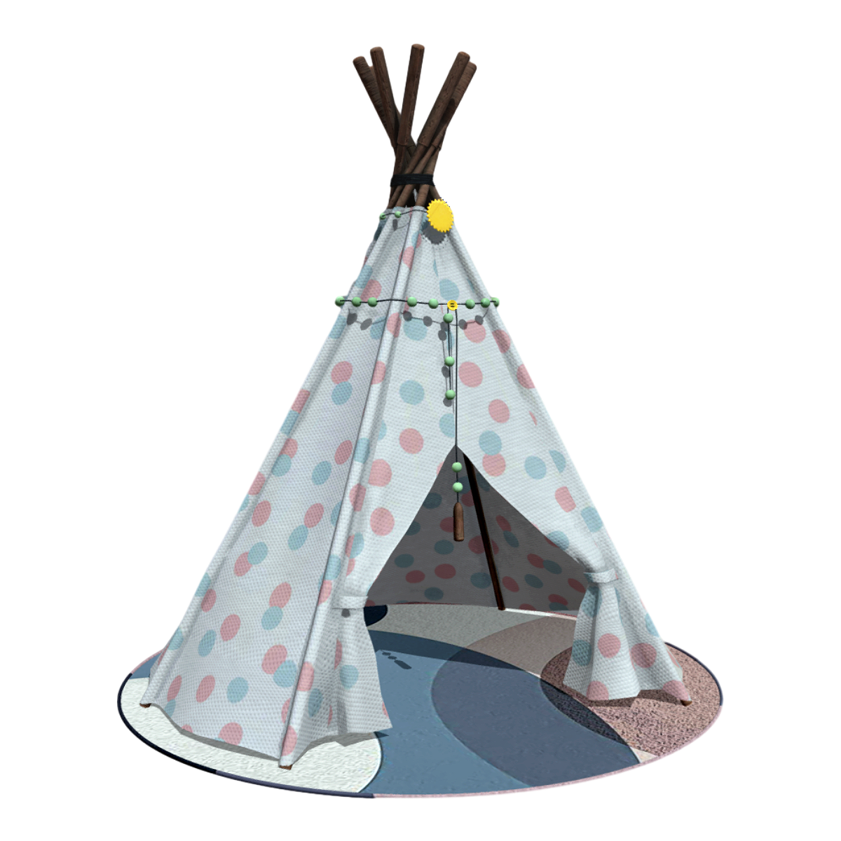 Children's Tent, Kids Playhouse, Indian Teepee-3DHi