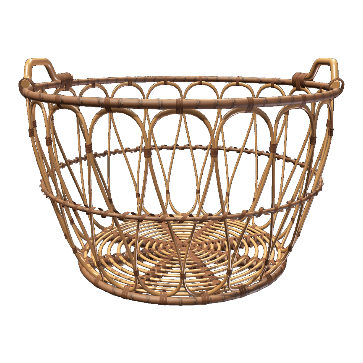 Scandinavian-Style Handmade Reed Storage Basket-3DHi