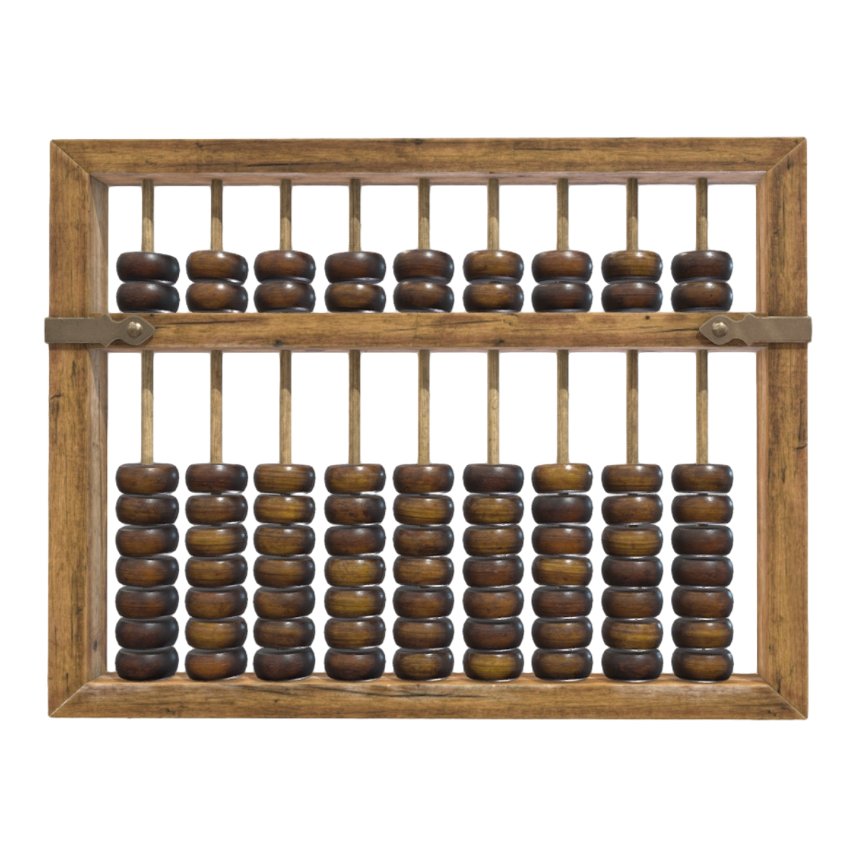 Chinese Classical Metal and Walnut Wood Abacus-3DHi