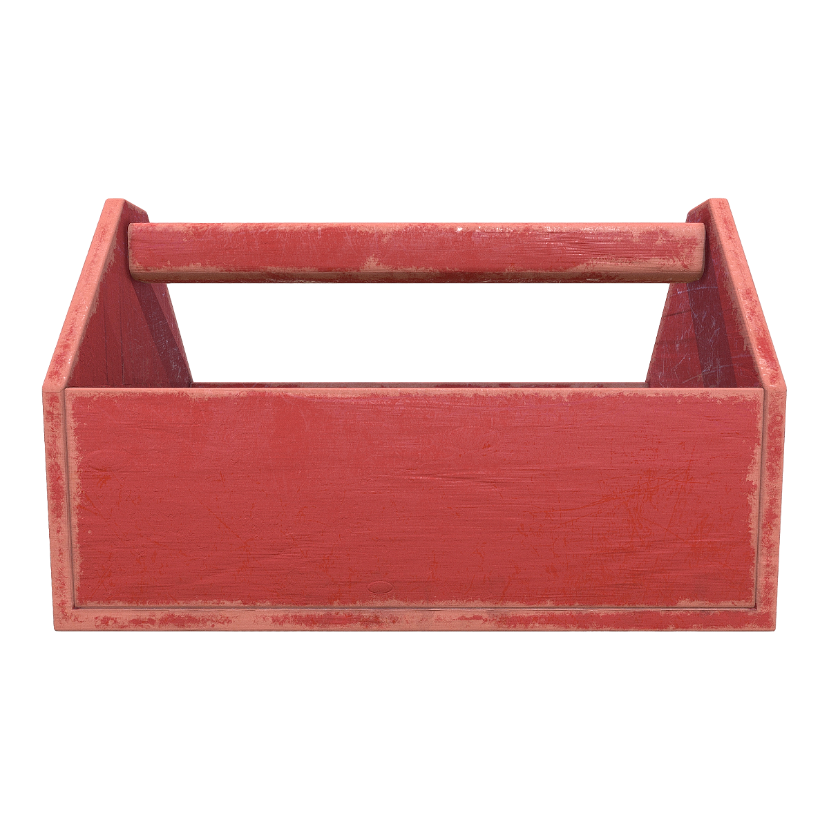 Modern Economy All Solid Wood Red Lacquer Handle Tool Storage Box-3DHi