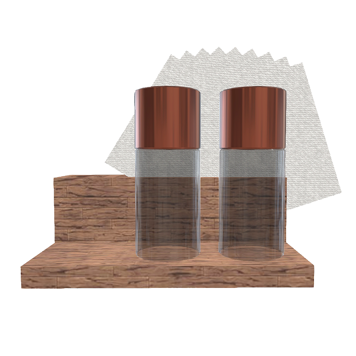 American-Style Tabletop Solid Walnut Wood Tissue & Condiment Storage Box-3DHi