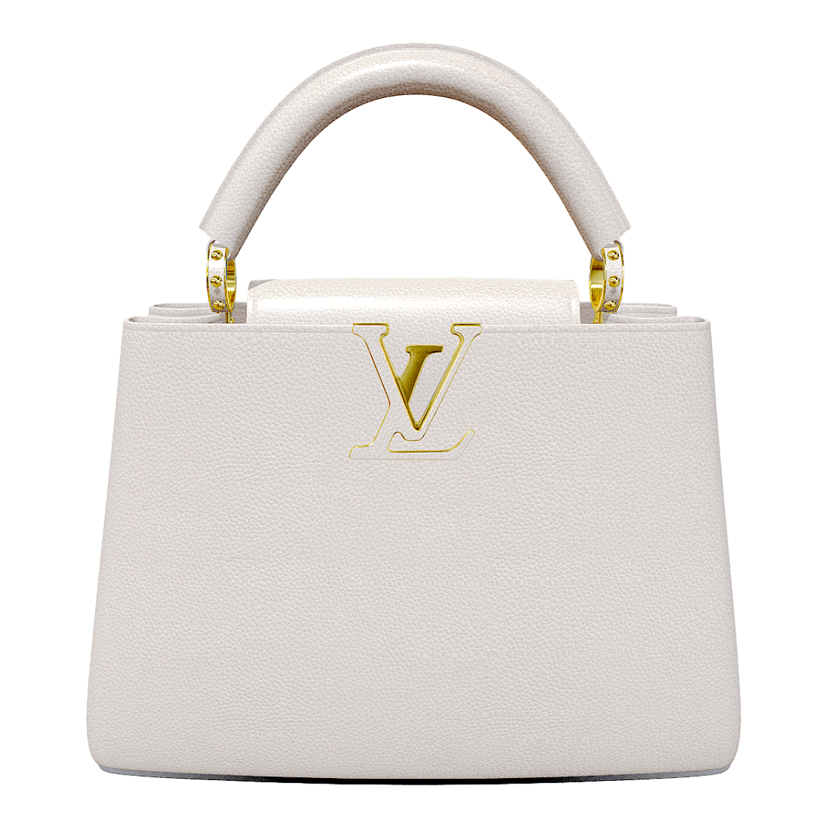 White Leather LV Capucines Handbag-3DHi